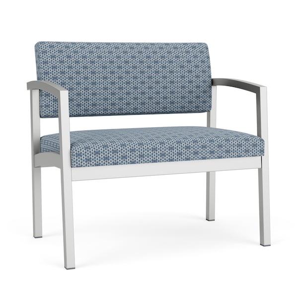Lesro Lenox Steel Bariatric Chair Metal Frame, Silver, RS Rain Song Upholstery LS1401 - main